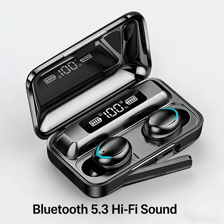 Tai nghe F9 Tai nghe Bluetooth Tai nghe Tai nghe Tai nghe Mic Vỏ sạc không dây Bass Stereo Tai nghe nhét tai Pin lớn Không trễ Chơi game Âm nhạc thể thao Giảm tiếng ồn Âm thanh HiFi