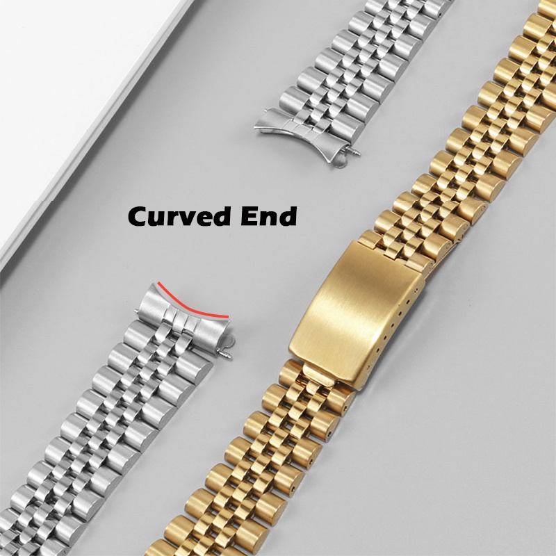 Dây Đồng Hồ Bằng Thép Không Gỉ Kích Thước 13 / 17 / 18 / 19 / 20 / 21 / 22mm Thời Trang Sang Trọng Cho Rolex DATEJUST
