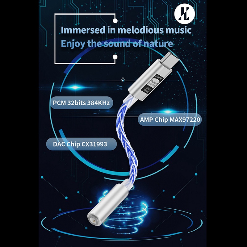 Product image Jcally JM6 Pro Type-C sang 3.5mm Dual DAC CX31993 MAX97220 Bộ chuyển đổi giải mã âm thanh kỹ thuật số Amp DAC 4