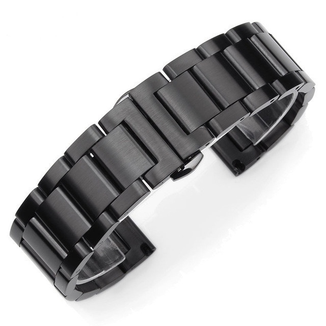 Dây Đeo Đồng Hồ Bằng Thép Không Gỉ Trơn Dày 18mm 20mm 22mm 24mm
