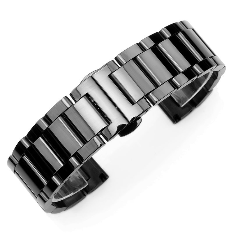 Dây Đeo Đồng Hồ Bằng Thép Không Gỉ Trơn Dày 18mm 20mm 22mm 24mm