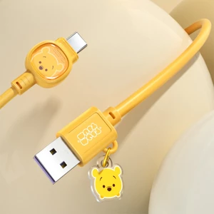 DISNEY Dây Cáp Sạc Nhanh 1m Loại c Micro USB 5A Họa Tiết Hoạt Hình Mickey Minnie Winnie The Pooh Alien Lotso