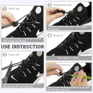 1 Cặp Dây Giày Co Giãn Không Cần Buộc 23 Màu Tiện Dụng