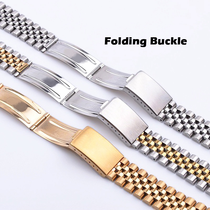 Dây Đồng Hồ Bằng Thép Không Gỉ Kích Thước 13 / 17 / 18 / 19 / 20 / 21 / 22mm Thời Trang Sang Trọng Cho Rolex DATEJUST