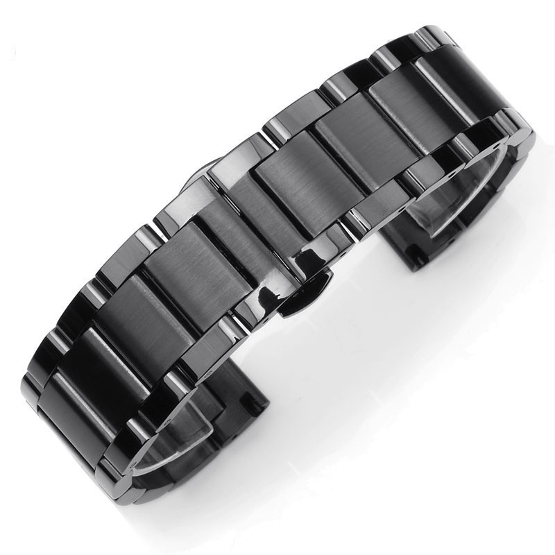 Dây Đeo Đồng Hồ Bằng Thép Không Gỉ Trơn Dày 18mm 20mm 22mm 24mm