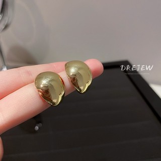 DREJEW Khuyên tai kim loại cao cấp hình giọt nước đơn giản thời trang