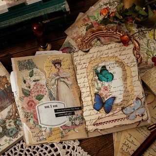 Bộ 100 Giấy Dán Dùng Trang Trí Sổ Tay Phong Cách Vintage