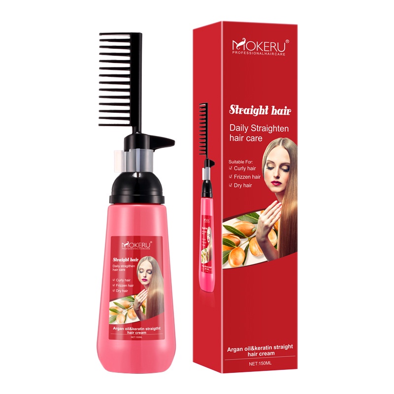 Kem duỗi tóc MOKURA 150ml nhanh chóng tiện lợi Chiết Xuất Dầu Argan Tự Nhiên Keratin Smooth Kem Sáng Bóng