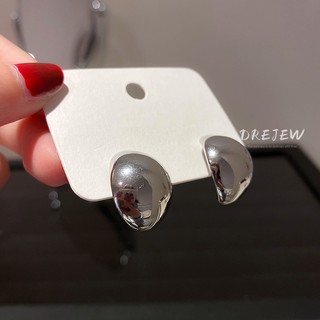 DREJEW Khuyên tai kim loại cao cấp hình giọt nước đơn giản thời trang