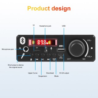 Bộ giải mã tín hiệu Bluetooth 5.0 không dây 12V MP3 WMA USB TF FM AUX cho hệ thống vô tuyến ô tô