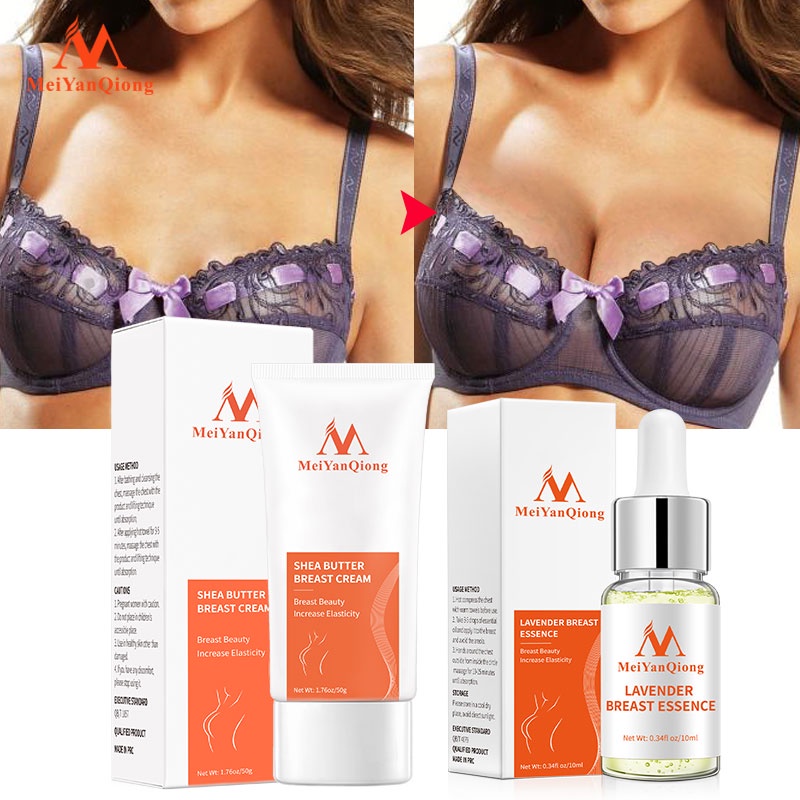 Ảnh MeiYanQiong Set mỹ phẩm chăm sóc ngực kem dưỡng bơ hạt mỡ 50g và tinh chất hoa oải hương mát xa 10ml 2