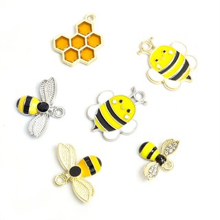 Set 10 Mặt Vòng cổ Bằng Hợp Kim Tráng Men Hình Tổ Ong DIY