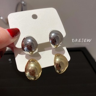 DREJEW Khuyên tai kim loại cao cấp hình giọt nước đơn giản thời trang