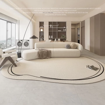 thảm trải sàn hình dạng không đều nghệ thuật vẽ đường Vải nhung lông cừu thảm tròn 80x120cmĐẾN160x230cm thảm lông thảm lông trải sàn phòng ngủ thảm phòng khách thảm chùi chân