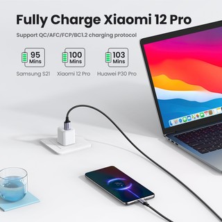 Cáp sạc nhanh UGREEN 3A 18w Type-C USB-C nylon bện thích hợp cho Redmi Xiaomi 13 12 Pro Samsung galaxy s22 one plus