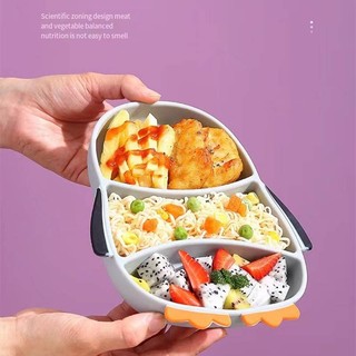 Bộ 4 Dụng Cụ Ăn Bằng Silicone Hình Chim Cánh Cụt Cho Bé