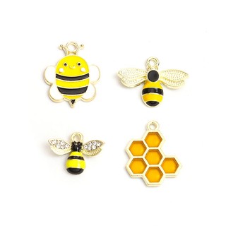 Set 10 Mặt Vòng cổ Bằng Hợp Kim Tráng Men Hình Tổ Ong DIY