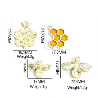Set 10 Mặt Vòng cổ Bằng Hợp Kim Tráng Men Hình Tổ Ong DIY