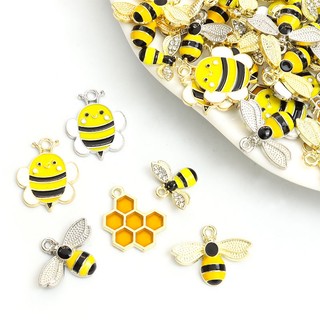 Set 10 Mặt Vòng cổ Bằng Hợp Kim Tráng Men Hình Tổ Ong DIY