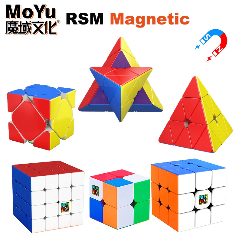 MOYU RS2M RS3M RS4M Maglev 3x3 2x2 4x4 Magnetic Magic Cube 3×3 ...
