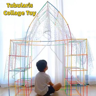 Đồ Chơi Lắp Ráp Ống Hút Mềm DIY Thông Minh Cho Bé