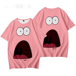 Rời Ngộ nghĩnh Tay Ngắn Pie Ngôi Sao Quần Short SpongeBob SquarePants Áo Thun宽松搞怪短袖派大星短裤 海绵宝宝T恤情侣套装