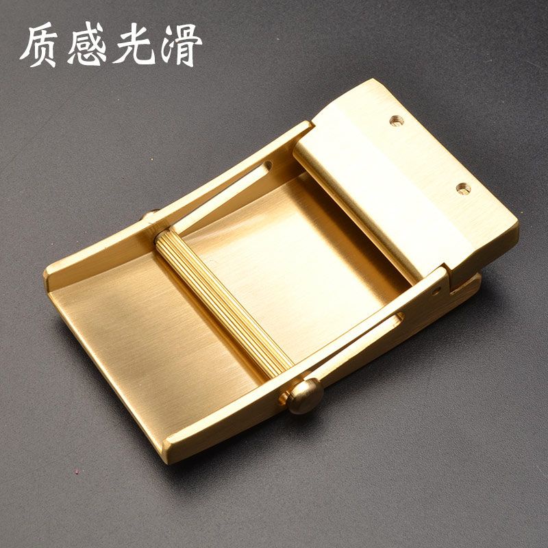 Khóa dây nịt đồng thau nguyên chất 00516 | Khóa con lăn mặt trơn | Nội rộng 3.5cm & 4cm | Thanh trượt khóa con lăn | Đồng đặc không răng không lỗ | Dành cho nam giới | Khóa trượt dạng bảng | Khóa cao cấp bền không gỉ | Phù hợp công sở & giải trí