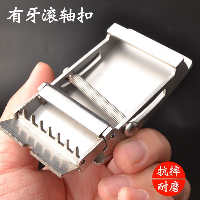 Khóa dây nịt nam 00516 | Thép không gỉ nguyên chất | Khóa con lăn tự động | Nội rộng 36mm & 40mm | Không răng không lỗ | Phụ kiện dây nịt quần | Phong cách công sở & giải trí | Khóa cao cấp bền không gỉ