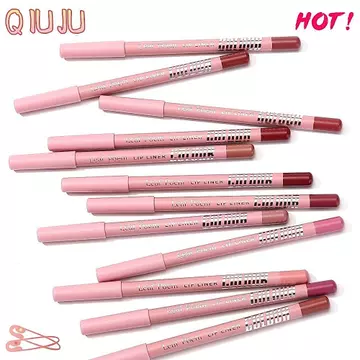 Bút chì son môi QIUJU, Bút chì kẻ môi mờ dưỡng ẩm, Bút chì lót môi nhung chống thấm nước lâu trôi