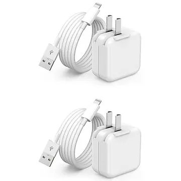 Bộ sạc IPad, Dây sạc iPhone Sạc nhanh 12W tường USB Cắm du lịch di động có thể gập lại với cáp nhanh Lightning i Pad 6,6FT Tương thích với iPhone, iPad Mini