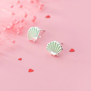 S925 Bạc Nhỏ Tươi Xanh Vỏ Bông Tai Nữ Nhật Bản Thời Trang Hàn Quốc Cô Gái Dễ Thương Trái Tim Bông Tai Bông Tai Bông Tai Bông Tai Bông Tai Bông Tai Bông Tai Bông Tai