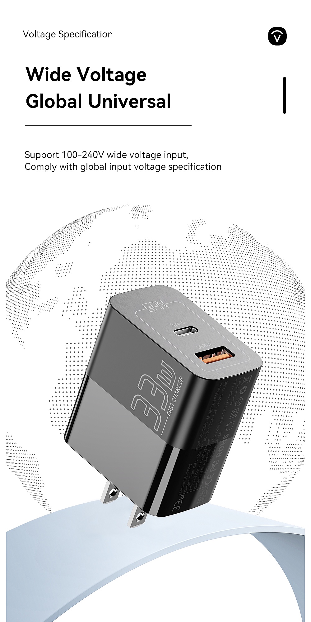 Mô tả Củ sạc nhanh ESSAGER nhiều cổng USB C 33W thích hợp cho iP 14 13 12 11 Pro Max XS 8 Plus iPd Pro Air Mini - 9