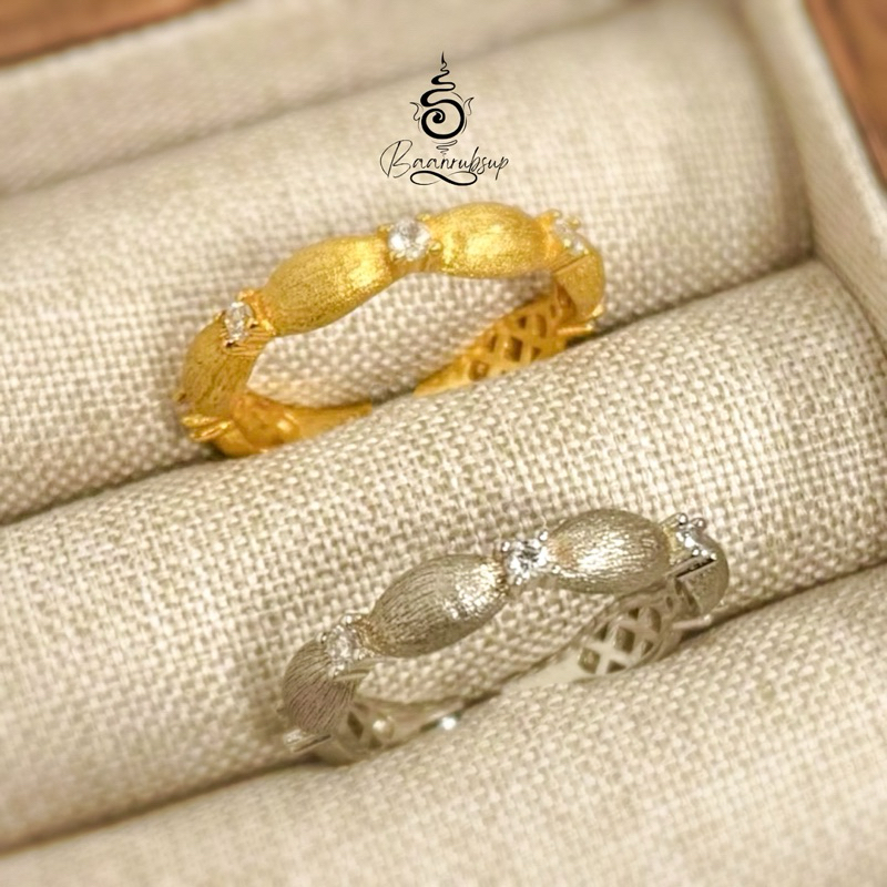 Thông qua Lễ 14k Nhẫn chúc may mắn Mô hình Bùa hộ mệnh Tài chính tốt Kim cương Cz
