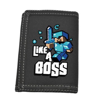 Ví Ngắn Đựng Thẻ Họa Tiết Hoạt Hình Minecraft Sáng Tạo Cho Học Sinh