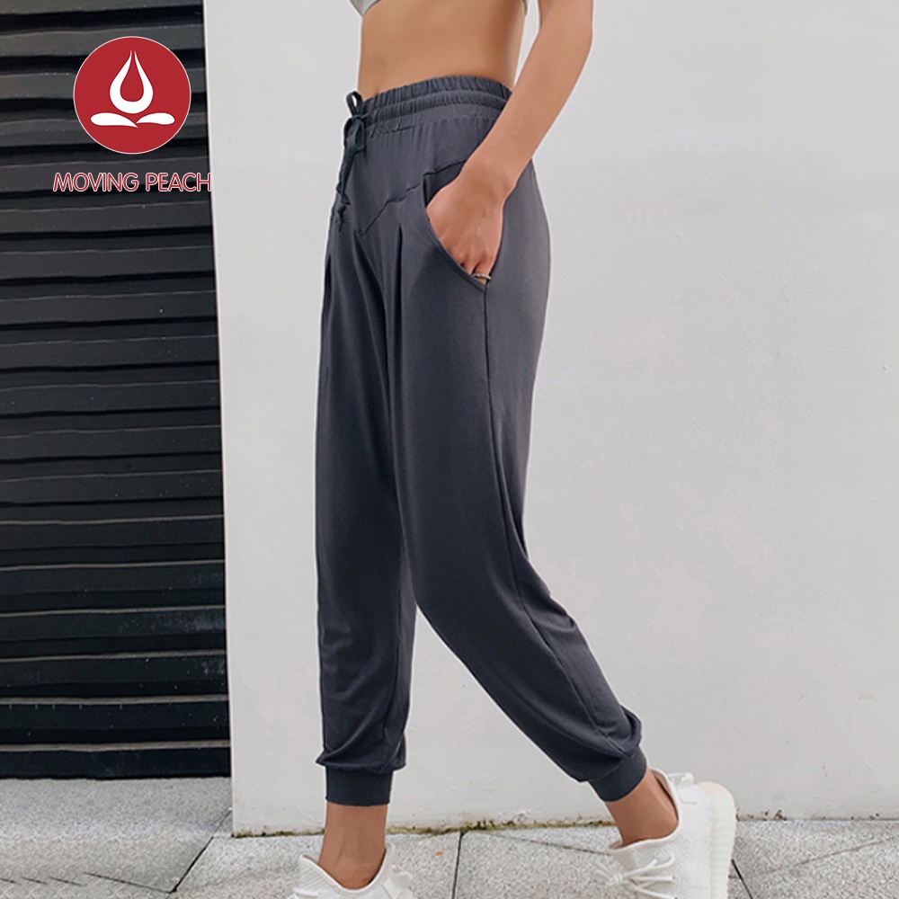 Ảnh MOVING PEACH quần jogger thể thao  Lưng Cao Dáng Rộng Tập Yoga Cho Nữ 1