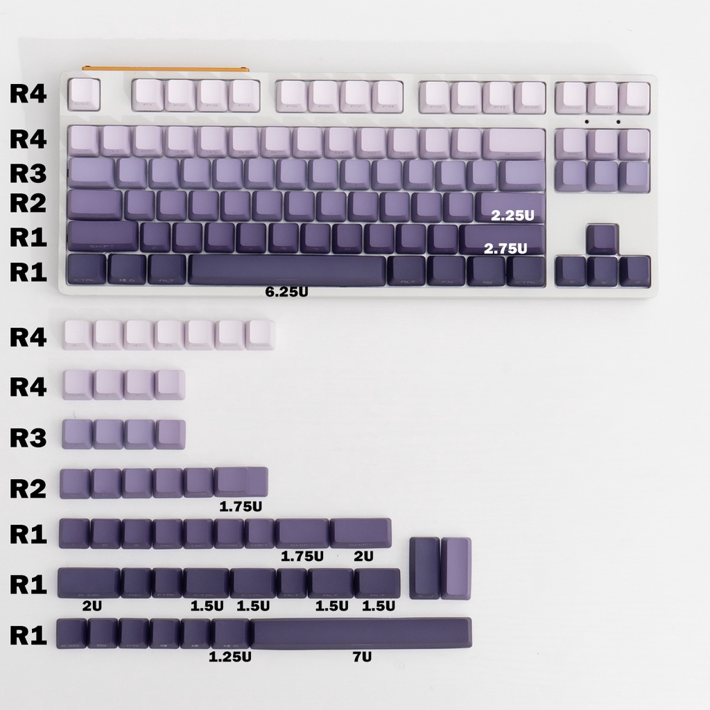 【JKDK】polar day PBT keycap font transmits light OEM profile gray and ...