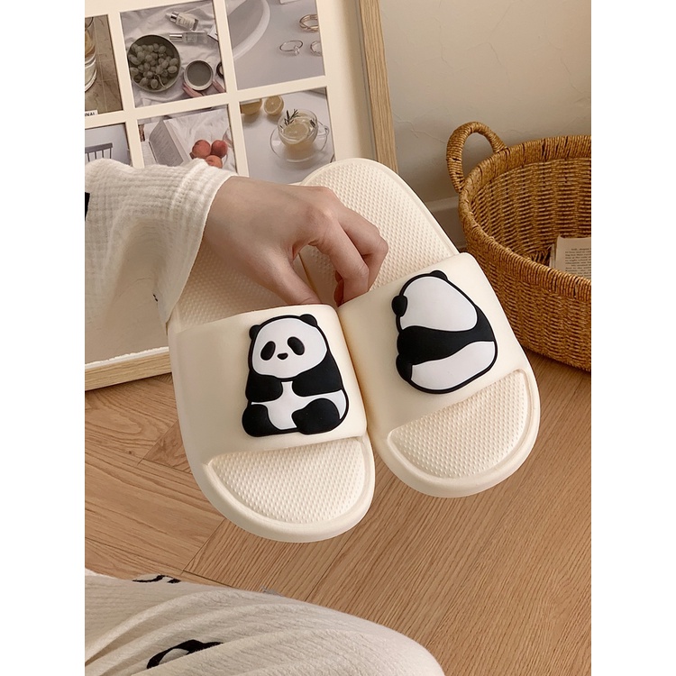 Cặp Đôi Gấu Trúc Dép Đi Trong Nhà Dép Hộ Gia Đình Dép Dẹt EVA Nhẹ Chống Mài Mòn Phòng Tắm Tắm Tắm Chống S
