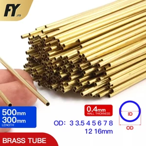 Ống Đồng Thau Tròn Dày 0.4mm 300 500mm OD 3 3.5 4 5 6 7 8 12 16mm Siêu Mỏng