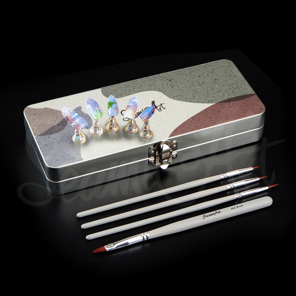 Ảnh Set màu nước nghệ thuật làm móng SEAMIART 202 * 82 * 33mm 50 màu cơ bản với cọ sơn móng 1