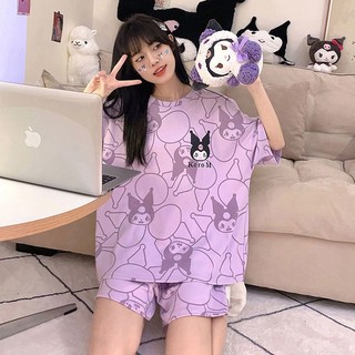 Bộ Đồ Ngủ Tay Ngắn Dáng Rộng In Họa Tiết Gấu Và Dâu Tây Cỡ Lớn Thời Trang Mùa Hè 2023 Mới