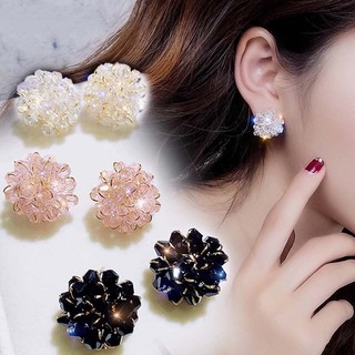 Khuyên Tai Hình Học Đính Đá Độc Đáo Phong Cách Nhật Hàn Mới