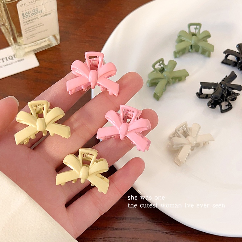 Set 2 Kẹp Tóc Càng Cua Mini Hình Chiếc Nơ Xinh Xắn Phụ Kiện Tóc Cho Nữ và Bé Gái