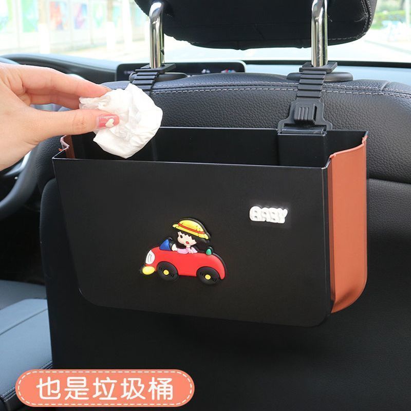 Thùng Rác Treo Ghế Sau Xe Hơi Họa Tiết Hoạt Hình Dễ Thương Có Thể Gấp Gọn Tiện Dụng