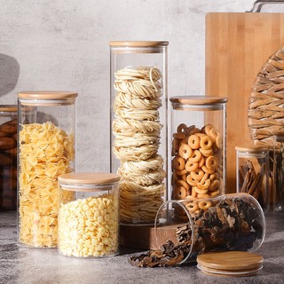 Bình kín khí Thủy tinh Lớp chống ẩm Sữa bột Snack Cà phê Trà Bảo quản Kích thước nhỏ trong suốt Bình đựng đồ nhà bếp