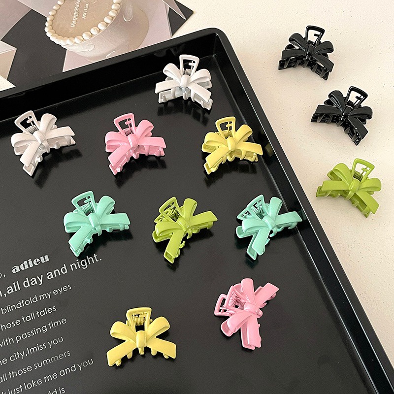 Set 2 Kẹp Tóc Càng Cua Mini Hình Chiếc Nơ Xinh Xắn Phụ Kiện Tóc Cho Nữ và Bé Gái