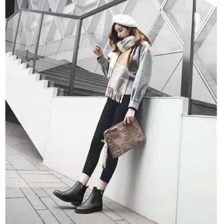 Dnasty Giày Bốt martin Mỏng Cổ Thấp Đế Bằng Thời Trang Thu Đông 2021 Cho Nữ