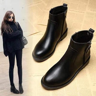 Dnasty Giày Bốt martin Mỏng Cổ Thấp Đế Bằng Thời Trang Thu Đông 2021 Cho Nữ