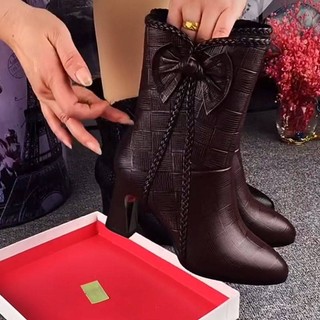 Giày Bốt martin Da Bò Cổ Ngắn Lót Lông Cừu Phong Cách Mới Thời Trang Thu Đông Cho Nữ