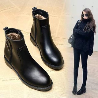 Dnasty Giày Bốt martin Mỏng Cổ Thấp Đế Bằng Thời Trang Thu Đông 2021 Cho Nữ