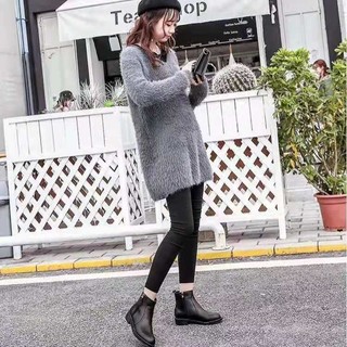 Dnasty Giày Bốt martin Mỏng Cổ Thấp Đế Bằng Thời Trang Thu Đông 2021 Cho Nữ